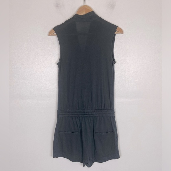Helmut Lang Romper Size L Gray Short Hippie Beach Summer Faux Wrap Side Pockets - Picture 4 of 9